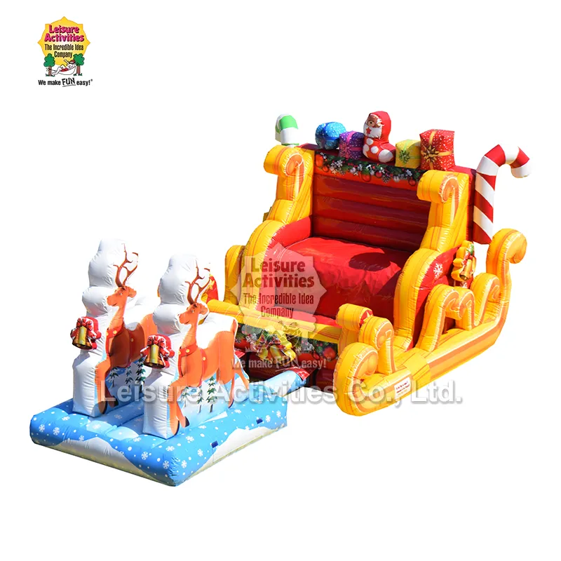 Inflatable Santa Sleigh Selfie with Reindeer