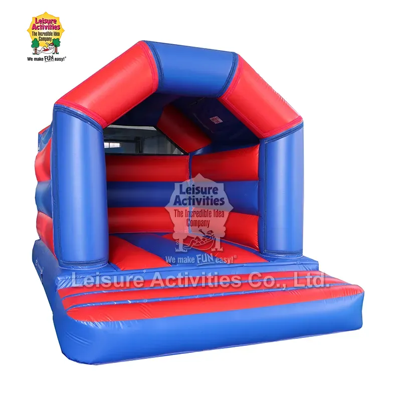 Mini Inflatable Bouncy Castle A Frame Red Blue With Roof