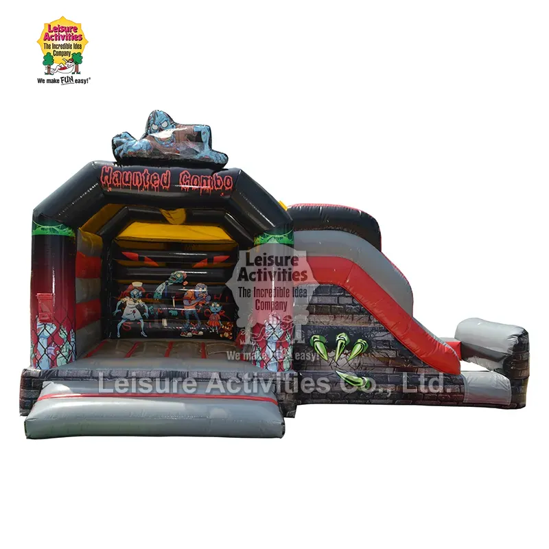 Small Inflatable Multiplay Bouncy Castles Haunted with Slide